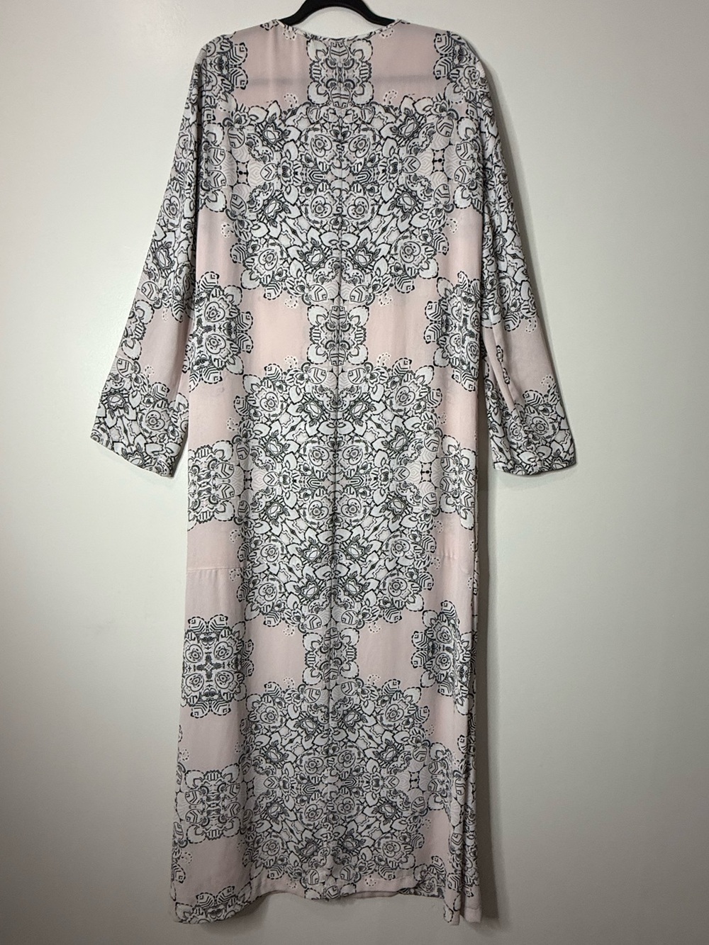 BCBGMaxazaria Olivia Light Pink Floral Lace-Print Long Sleeve Maxi Dress - Picture 2 of 7
